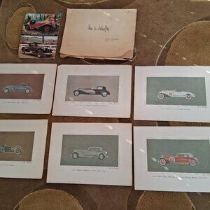 Alexis de Sakhnoffsky 6 Antique Portfolio Car Lithographs Prints Maybach Bugatti
